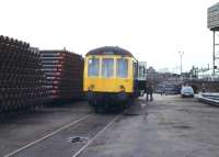 The Branch Line Society <I>Waterloo & Buchan Railtour</I> to Fraserburgh stands among the pipes at Aberdeen's Waterloo terminus on 16 April 1979.<br><br>[Ian Dinmore 16/04/1979]