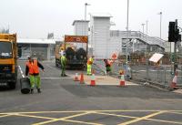 Work underway on the access road to the new Bathgate station and associated car parks on 12 October 2010. Photographed from the north side of the A89 Edinburgh Road.  <br><br>[John Furnevel 12/10/2010]