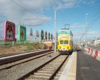 New platforms are appearing all along the Blackpool and Fleetwood Tramway, including these at Lowther Avenue on the Bispham cliffs. They are part of the wholesale system refurbishment and will provide level access into the trams. Tramcar 711 heads south past the illumination displays as it leaves the original tramstop and runs through the as yet unopened platforms.<br><br>[Mark Bartlett 16/10/2010]