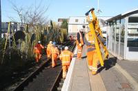End of the line for the end of the line. A recovery squad arrives at the now abandoned Bathgate terminus complete with rail-trolley, ladders etc on 20 October 2010. [See image 1633]<br><br>[John Furnevel 20/10/2010]