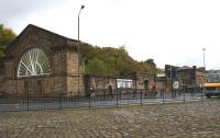 The remaining shell of Buxton station seen on 19 October 2010, looking across Station Road.<br><br>[John McIntyre 19/10/2010]