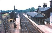 Looking over Annan station towards Dumfries in the summer of 1955.<br><br>[A Snapper (Courtesy Bruce McCartney) 11/07/1955]