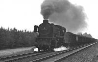 DB 042-018-2 northboundnear Leschede, just south of Elbergen, with a coal train on 30 August 1976.<br><br>[Peter Todd 30/08/1976]