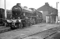 Class K1 2-6-0 no 62035 photographed outside the paint shop at Doncaster Works in February 1963.<br><br>[K A Gray 24/02/1963]