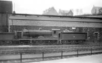 Scott class 4-4-0 no 62432 <I>Quentin Durward</I> stands alongside Hawick shed in April 1958. The locomotive was withdrawn at the end of that year.<br><br>[Robin Barbour Collection (Courtesy Bruce McCartney) 19/04/1958]