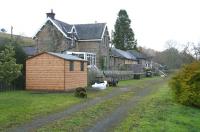 The trackbed of the Border Counties line at Falstone on 2 November 2010.  The former station here has been converted to holiday accomodation. View is south towards Reedsmouth Junction and Hexham.<br><br>[John Furnevel 02/11/2010]