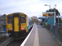 Arriva Trains Wales unit 150237 waits at Aberdare to return to Cardiff, and then on to Barry Island, with the 08.21 departure on 9 November 2010.<br><br>[David Pesterfield 09/11/2010]