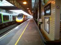 <I>Stand well back....</I> A down Pendolino runs through Milton Keynes at speed on 23 August 2010.<br><br>[Ken Strachan 23/08/2010]