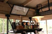 Inside Damems signal cabin in July 2010, complete with real gas lamp.<br><br>[Ian Dinmore /07/2010]