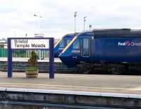 Lunchtime at Temple Meads on 25 November 2010 with a pair of HST's awaiting their next turn.<br><br>[Peter Todd 25/11/2010]