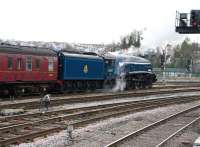 Preserved A4 Pacific no 60007 <I>Sir Nigel Gresley</I> photographed at Bristol Temple Meads at 1305 on 1 December with a special from London Victoria.<br><br>[Peter Todd 01/12/2010]