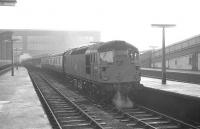 D5315 stands at bay platform 7 of  Carlisle station on a particularly murky 21 December 1968 with the 1pm train to Edinburgh via the Waverley route.<br><br>[K A Gray 21/12/1968]