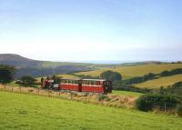 Pulling away from Woody Bay bound for Killerton on the Lynton & Barnstaple Railway in July 2008.<br><br>[Ian Dinmore /07/2008]