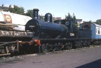 Ex-Lancashire & Yorkshire Railway 0-6-0 no 52044 stands in the yard at Haworth in the summer of 1976<br>
<br><br>[Colin Miller //1976]