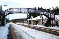 Platform view looking north at Carrbridge station on 6 December 2010.<br><br>[John Gray 06/12/2010]