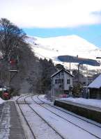 A wintry scene at Blair Atholl station on 8 December.<br><br>[John Robin 08/12/2010]