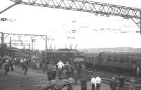 E26053 <I>Perseus</I> in the process of running round the RCTS <I>Great Central Railtour</I> at Penistone station on 13 August 1966. The special had arrived via the Worsborough Incline and was about to head for Sheffield Victoria. <br><br>[K A Gray 13/08/1966]