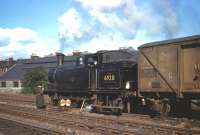 'Big Gorgie pilot'. Haymarket N15 0-6-2T no 69211 shunts Gorgie East yard on 3rd April 1961. View is north east with Robertson Avenue running behind the locomotive. <br><br>[Frank Spaven Collection (Courtesy David Spaven) 03/04/1961]