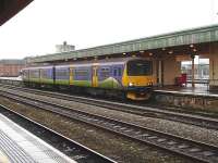 Former London <I>Overground</I> Silverlink liveried 150128 at Cardiff Central on 10 December on the 10.00 First Great Western service to Taunton. <br><br>[David Pesterfield 10/12/2010]