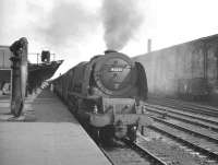 One of Kingmoor's Stanier Pacifics no 46255 <I>City of Hereford</I> stands at Carlisle in July 1963 having taken over the 10.00 ex-Euston bound for Perth. <br><br>[K A Gray 27/07/1963]