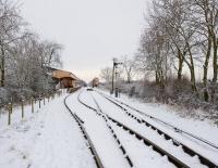 Scene on the Swindon and Cricklade Railway on 18 December looking towards Hayes Knoll station.<br><br>[Peter Todd 18/12/2010]