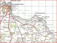 Extract from OS One Inch 7th Series Sheet 31 showing the railways of <br>
the corner of North East Scotland in 1958, showing some halts serving less then even halts usually did.  The un-named one was Philorth Bridge Halt.  The station which looks like it was called Inverallochy was in fact Cairnbulg [see image 26503]. Crown Copyright 1958.<br>
<br><br>[David Panton //1958]