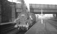 BR Standard class 4 no 80113 waits for the road from Carlisle station to Kingmoor shed on 20 October 1965. The locomotive is thought to have arrived with the morning stopping train from Hawick.<br><br>[K A Gray 20/10/1965]