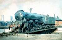 A3 Pacific no 60071 <I>Tranquil</I> on the turntable at Haymarket MPD in March 1959. <br><br>[A Snapper (Courtesy Bruce McCartney) 28/03/1959]