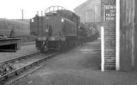 The works yard at Horwich on 25 September 1960 with an Ivatt 4MT 2-6-0 amongst the locomotives present, probably ex-works.<br><br>[K A Gray 25/09/1960]