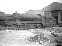 Class B16 4-6-0 no 61411 photographed at Neville Hill shed, Leeds, in March 1960. <br><br>[Robin Barbour Collection (Courtesy Bruce McCartney) 20/03/1960]