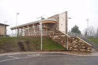 No new railways in NW England in 2010 but there is a striking new station building at Accrington. It has been built across the old Bury line trackbed and replaces a rather nondescript 70s building that was inconveniently sited on the other side of the Blackburn line.<br><br>[Mark Bartlett 01/01/2011]