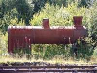 At the Scottish Industrial Railway Centre (ARPG) on 15 August 2010 lies this Giesl fitted boiler, belonging to the former NCB No 8 (AB 1296 of 1912 ex-Polkemmet Colliery). In the surrounding area are what appear to be associated items such as wheels, cab, etc.<br><br>[Colin Miller 15/08/2010]