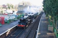 Preserved Black 5 4-6-0 no 45379 with a train at Alresford on the Mid Hants Railway on 2 January 2011. <br><br>[Peter Todd 02/01/2011]