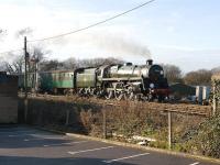 73096 with a train near Medstead and Four Marks station on the Mid Hants Railway on 2 January.  <br><br>[Peter Todd 02/01/2011]