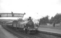 HR 103 makes a stop at Tomatin on 30 August 1965, 3 months after official closure, with the special 1.35pm Inverness - Perth. The locomotive was returning south following involvement in the Highland Railway Centenary celebrations during the previous week.<br><br>[K A Gray 30/08/1965]