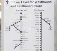 Line diagram at the approach to Glasgow Queen Street Low Level on 4 January 2011. Compare this with the 'before' version [see image 30799]. The eastbound line has had the necessary augmentation made, but the opportunity wasn't taken to remove the non-existent connection on the westbound line. Clearly I'm not as influential as I thought.<br>
<br>
<br><br>[David Panton 04/01/2010]