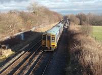 Lea Road station, on the outskirts of Preston, closed in 1938 and little remains. The site, by the bend in the distance of this picture, is also inaccessible. 158909 is heading for Blackpool North and will soon pass Salwick, which also closed in 1938 but reopened in 1940 for munitions workers at the nearby plant and still has a limited service today. <br><br>[Mark Bartlett 11/01/2011]