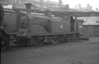 McIntosh 2P 0-4-4T no 55124 photographed on Dalry Road shed in February 1962, approximately 5 months after official withdrawal by BR. The locomotive was cut up at Arnott Young, Troon, in September 1963.<br><br>[K A Gray 03/02/1962]