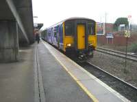 150277 departs from Salford Crescent with a service to Manchester <br>
Victoria around midday on 15 March 2008.<br>
<br><br>[John McIntyre 15/03/2008]