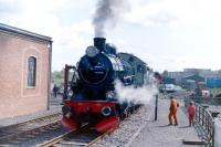 The Swedish 4-6-0 prepares to run round its train at Boness in 1986. <br><br>[Colin Miller //1986]