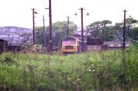 Looking towards Ferryhill MPD in April 1974 with a Class 47 standing in the shed yard awaiting its next turn.<br><br>[John McIntyre /04/1974]