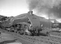 60001 <I>Sir Ronald Matthews</I> with a southbound ECML service leaving Newcastle Central. The photograph is thought to have been taken in the summer of 1962.  <br><br>[K A Gray 23/06/1962]