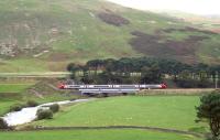 A southbound Virgin Voyager crosses the Clyde at Crawford in October 2006. <br><br>[John Furnevel 11/10/2006]