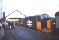37414 stands at Thurso in January 1989 shortly after arrival with a train from Inverness.<br><br>[Ian Dinmore /01/1989]