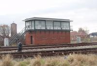 Blackpool No. 1 signal box, situated at the eastern end of the carriage depot, formally closed at the end of 2010. This picture was taken after closure and the box was completely demolished soon afterwards. The lines in the foreground are part of the sidings while those in front of the box are the running lines. The block now extends from Blackpool North station to Carleton Crossing.  <br><br>[Mark Bartlett 27/01/2011]