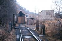 Complete with Brownie 127, a young DS surveys the abandoned locomotive shed at Loch Tay at Easter 1966.  While the passenger service to Killin lasted until 1965, the station at Loch Tay - originally Loch Tay (Killin Pier) - had closed as long ago as 1939. The photograph was taken six months after the last branch steam engine had disappeared west towards Crianlarich, never to return. [See image 24083]<br><br>[Frank Spaven Collection (Courtesy David Spaven) //1966]