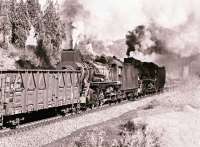 <I>Here come the bankers...</I> [see image 32569]. Further action at Chengde on 8 April 2000 with the two bankers assisting SY1493 on the climb - JS 2-8-2's Nos 6227 & 6403 -  about to charge past the photographer. <br>
<br><br>[Peter Todd 08/04/2000]