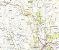 This extract from the OS One Inch map of 1955 for the Kirkcudbright area is almost railway-free. Bear with me, the point is to demonstrate the distance between Gatehouse of Fleet station and the village. There are six-and-a-half twisty miles between the station and Fleet Street, Gatehouse - a British record? The link with the station was enough to give this road a classification which it retains to this day, though even B roads are supposed to go somewhere. Crown copyright 1955.<br>
<br><br>[David Panton //1955]