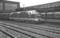 Deltic D9005 at Carlisle on Saturday 1 July 1961 where it is about to return Butlins holidaymakers home to the north east, having just taken over the 8.10am Heads of Ayr - Newcastle. The locomotive had entered service some 2 months earlier after leaving the Vulcan Foundry and being allocated to 52A Gateshead. Notice there is no nameplate at this stage, the naming ceremony being carried out at York in October 1963 when D9005 became <I>The Prince of Wales's Own Regiment of Yorkshire.</I><br><br>[K A Gray 01/07/1961]