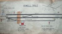 Signal box diagram from Irwell Vale, rescued after the 18 lever box closed when the Rawtenstall branch was singled on 19th April 1970. The diagram shows that three lines ran over the small level crossing but doesn't show the three short sidings in the goods yard that had closed earlier. The level crossing became user worked after 1970, a situation that continues now under ELR ownership.<br><br>[Mark Bartlett 19/04/1970]